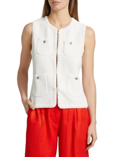 Elie Tahari Women's The Bethany Crochet Top In White