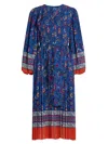 Elie Tahari Annaleise Floral Long Sleeve Tiered Dress In Multi