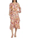 Elie Tahari The Charlotte Floral-print Faux-wrap Midi Dress In Wonderland Print