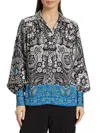 Elie Tahari The Elian Floral Button-up Blouse In Black