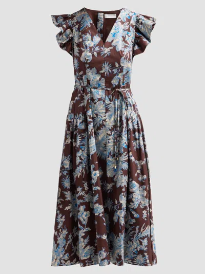 Elie Tahari The Eloise Floral Print A-line Dress In Multi