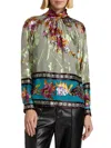 Elie Tahari The Geneva Satin Top In Green