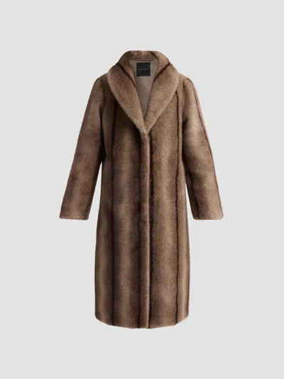 Elie Tahari Women's The Hila Faux-fur Coat In Brown