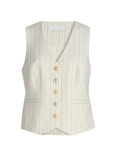 Elie Tahari The Liliana Pinstripe Vest In White