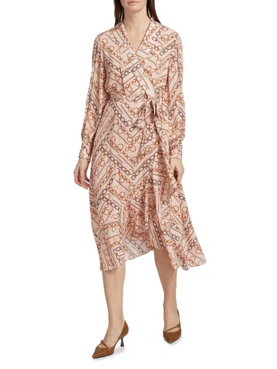 Elie Tahari Women's The Linnea Gilded Chain Print Midi-dress In Multi