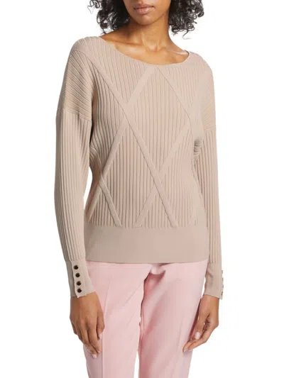 Elie Tahari Women's The Melinda Rib-knit Sweater In Moon Swirl