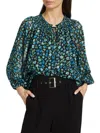 Elie Tahari The Miriam Top In Blue Multicolor