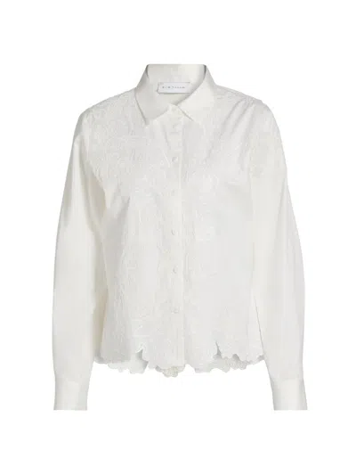 Elie Tahari Women's The Orli Corded Lace Blouse In White