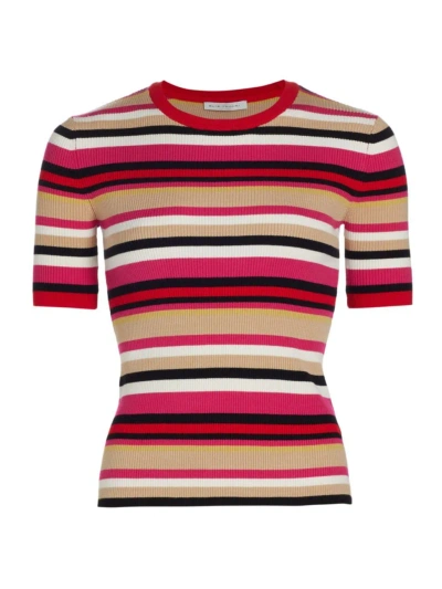 Elie Tahari Women's The Rida Striped Short-sleeve Sweater In Multi Stripe