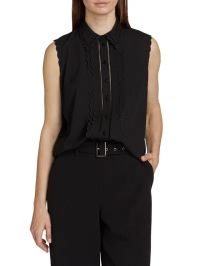 Elie Tahari Women's The Robyn Sleeveless Blouse In Black