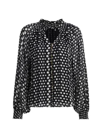 Elie Tahari The Rue Dot Top In Black