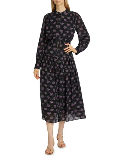 Elie Tahari Women's The Rue Floral Shirtdress In Black