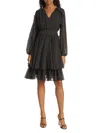 Elie Tahari Women's The Sophia Polka-dot Ruffled Minidress In Noir