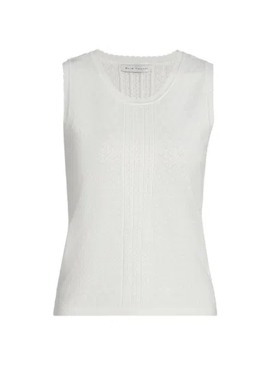 Elie Tahari Women's The Steele Pointelle Sweater Vest In White