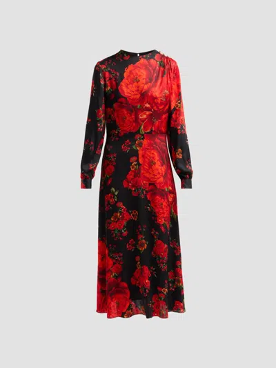 Elie Tahari The Valerie Floral-print Midi Dress In Multi