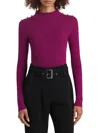 Elie Tahari Women's The Yana Rib-knit Mock-turtleneck Sweater In Purple