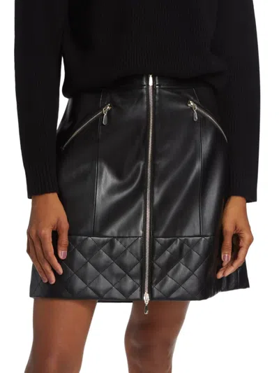 Elie Tahari Women's Wanda Vegan Leather Miniskirt In Noir