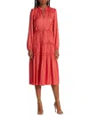 ELIE TAHARI WOMEN'S WHISPER RUFFLE TASSEL MIDI DRESS