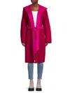 Elie Tahari Women's Wool Blend Wrap Coat In Deep Red