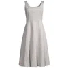 Elie Tahari Womens Paneled Square Neck Fit & Flare Dress In Multi