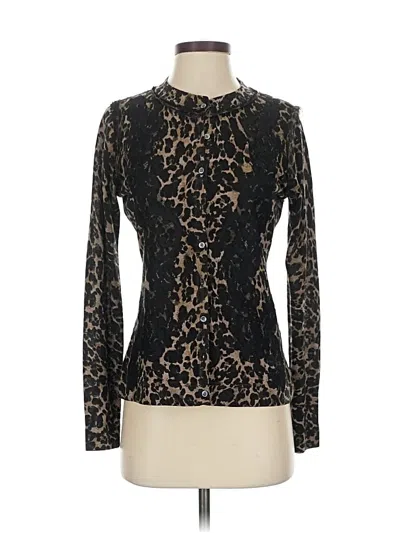 Pre-owned Elie Tahari Wool Cardigan Sweater In Black