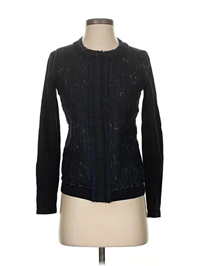 Pre-owned Elie Tahari Wool Cardigan Sweater In Black