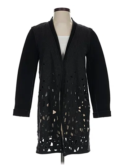 Pre-owned Elie Tahari Wool Cardigan Sweater In Black