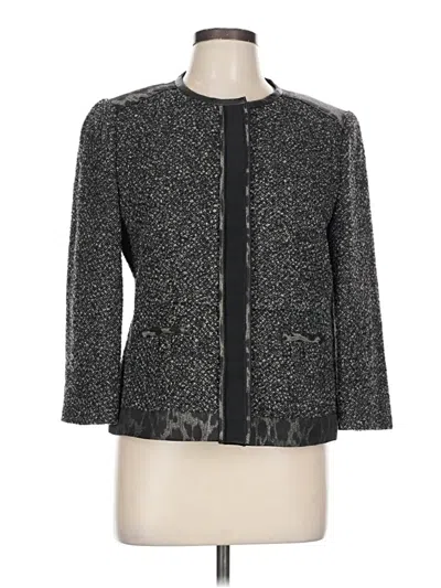 Pre-owned Elie Tahari Wool Cardigan Sweater In Black