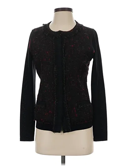 Pre-owned Elie Tahari Wool Cardigan Sweater In Black