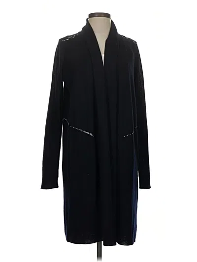 Pre-owned Elie Tahari Wool Cardigan Sweater In Black