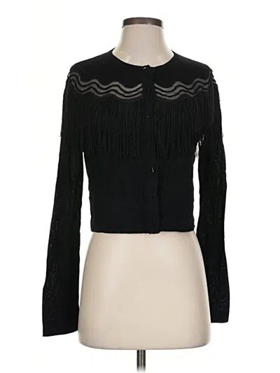 Pre-owned Elie Tahari Wool Cardigan Sweater In Black
