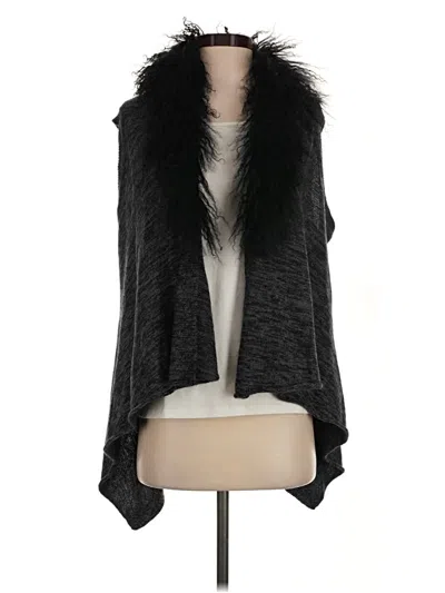 Pre-owned Elie Tahari Wool Cardigan Sweater In Black