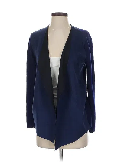 Pre-owned Elie Tahari Wool Cardigan Sweater In Blue