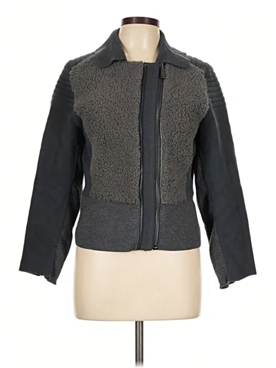 Pre-owned Elie Tahari Wool Cardigan Sweater In Gray