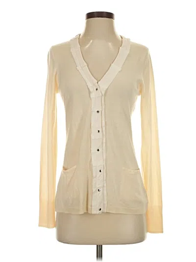 Pre-owned Elie Tahari Wool Cardigan Sweater In Ivory