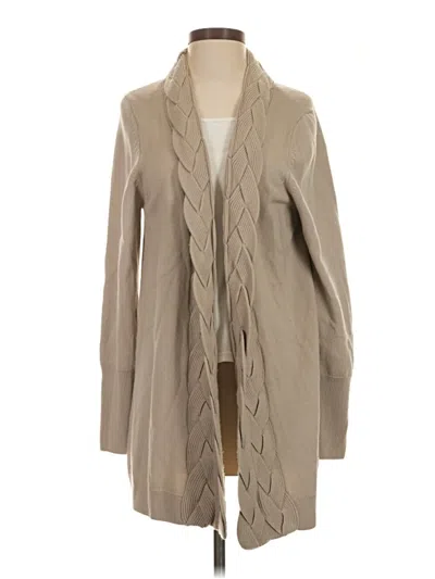 Pre-owned Elie Tahari Wool Cardigan Sweater In Tan