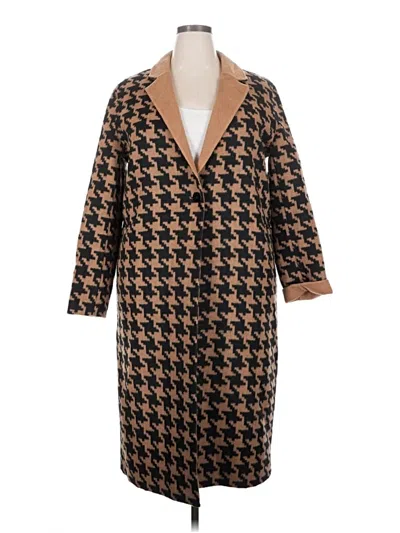 Pre-owned Elie Tahari Wool Coat In Brown