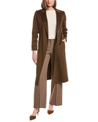 Elie Tahari Wool, Silk, & Cashmere-blend Coat In Brown