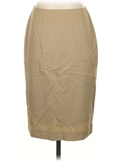 Pre-owned Elie Tahari Wool Skirt In Tan