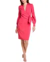 Elie Tahari Wrap Bodice Dress In Pink