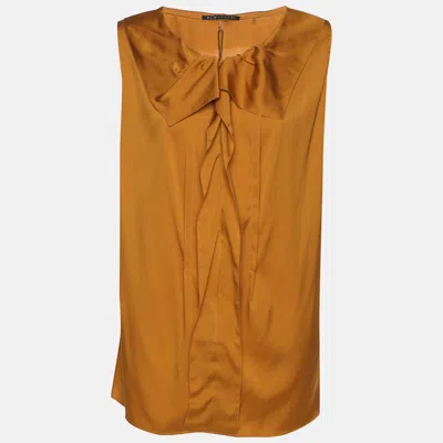 Elie Tahari Yellow Pepper Stretch Silk Andrea Blouse In Orange