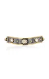 Elie Top Bandeau 18k Yellow Gold; Distressed Silver Opal Bracelet In Multi