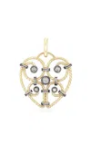 Elie Top Cœur Twist 18k Yellow Gold; Sterling Silver Diamond Charm