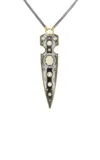Elie Top Dagger 18k Yellow Gold; Distressed Silver Opal Necklace In Multi
