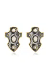 Elie Top Ecu 18k Yellow Gold; Distressed Silver Opal Earrings In Multi