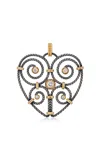 Elie Top Grand Cœur Twist 18k Yellow Gold; Sterling Silver Diamond; Sapphire Charm