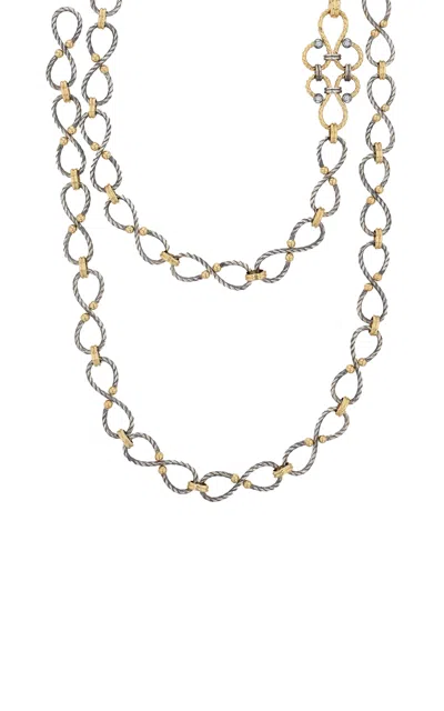 Elie Top Twist 18k Yellow Gold; Sterling Silver Diamond Necklace