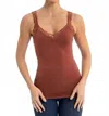 Elietian Lace Cami Top In Sienna In Brown