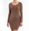 Elietian Reversible Long Sleeve Dress In Toffee In Brown