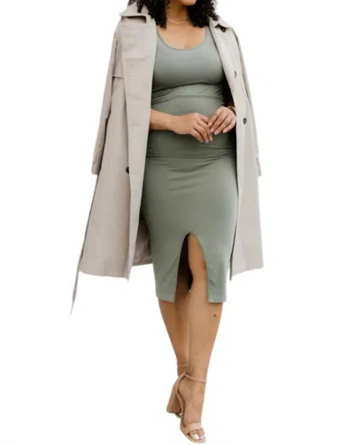 Elietian Reversible Midi Dress In Sage In Multi